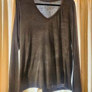 Cuddl Duds Women's V-Neck Long Sleeve Top - Dark Brown